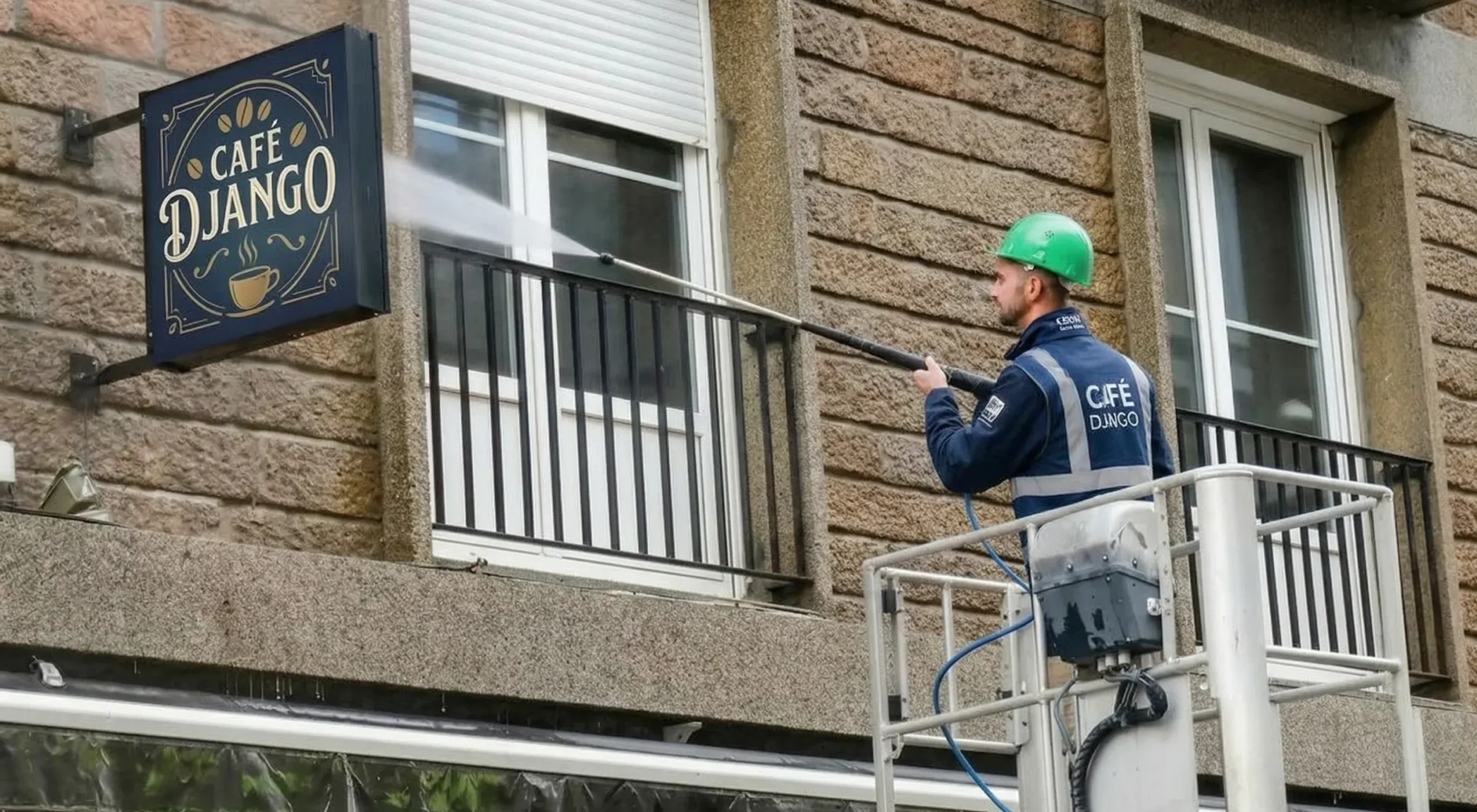 Nettoyage enseigne café