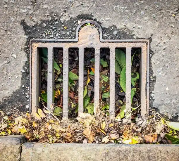 Caniveau accumulation de débris