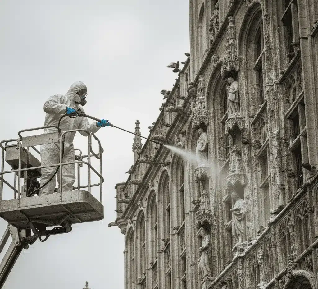 Nattoyage fientes pigeons accès difficile