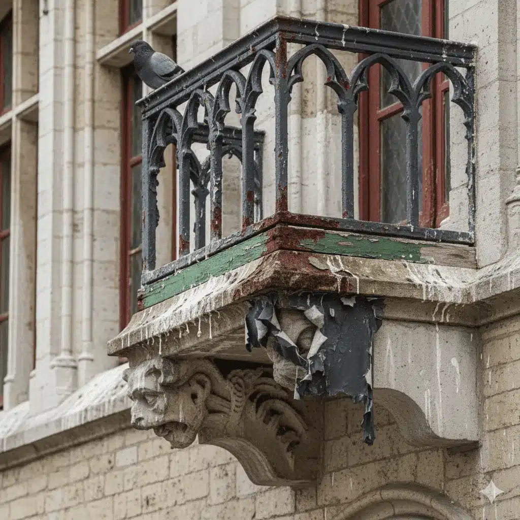 Corrosion et dégradation des matériaux, déjections pigeons