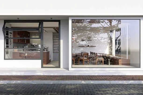 Lavage vitrines commerciales